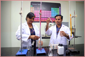 LPU students performing titration