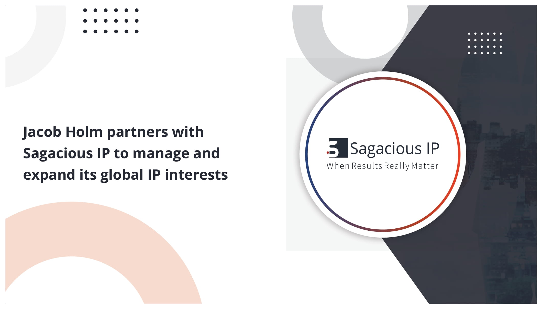 Jacon Holm partners with Sagacious IP