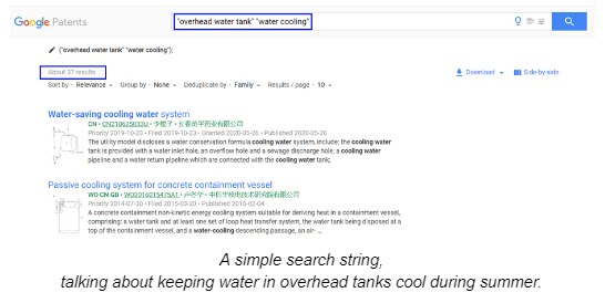 A simple search string, talking about keeping water in overhead tanks cool during summer.